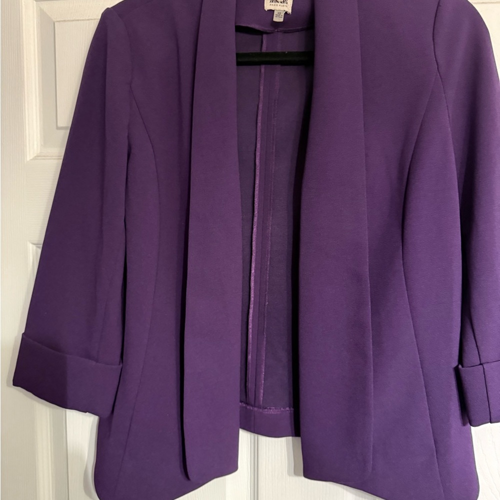 Anne Klein XS Purple Open-Front Women’s Blazer Jacket